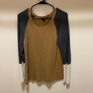 gray, white and brown sweater